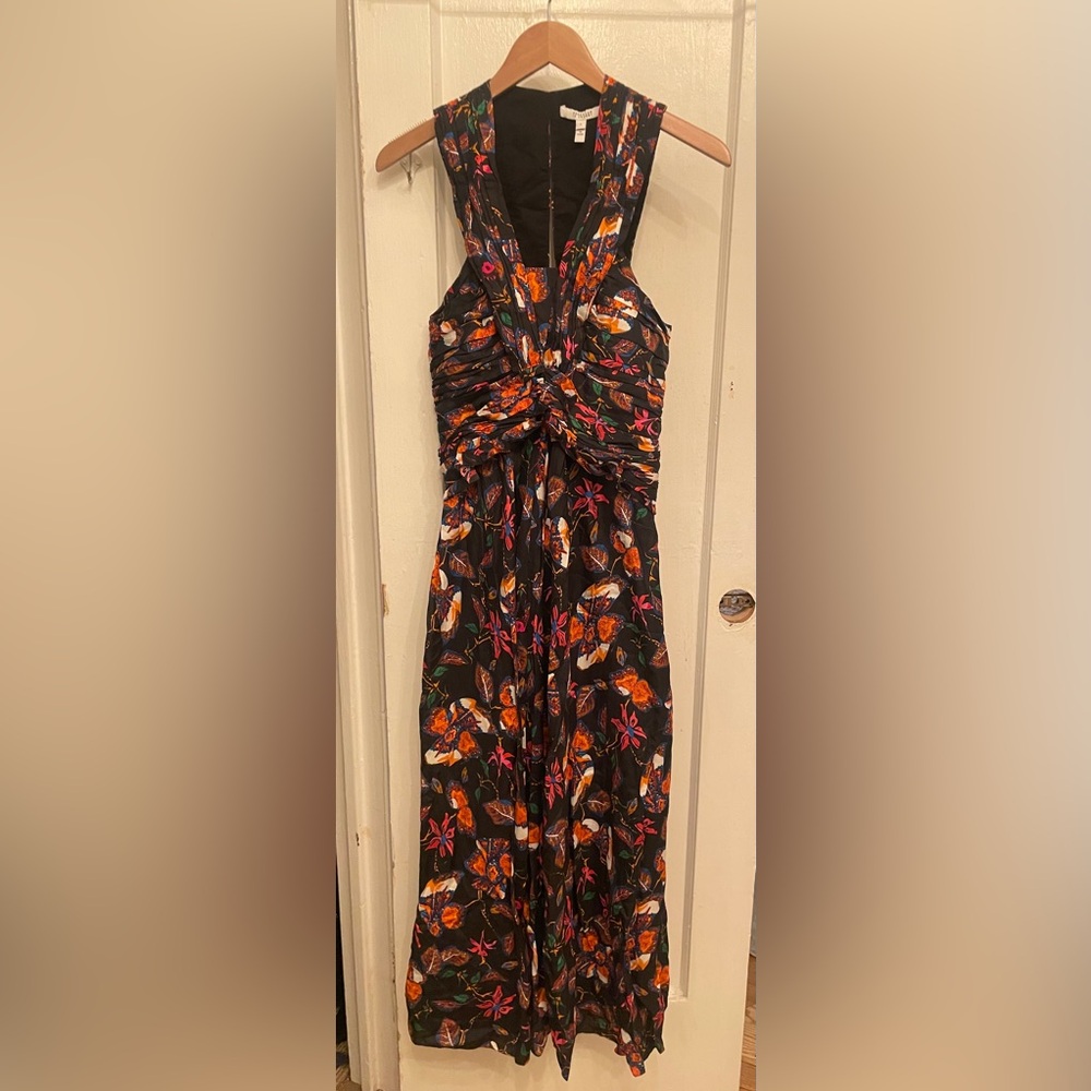 10 Crosby Derek Lam Black and Multicolor Floral Maxi Dress
